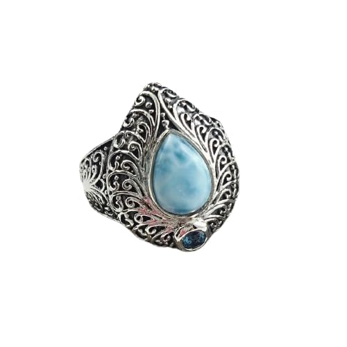 Bague larimar et topaze bleue argent pour sublimer vos looks