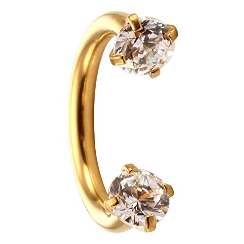 Jovivi 2-5pcs 16G Stainless Steel Cubic Zirconia Horseshoe Multi-functional Lip/Nose/Nipple/Eyebrow Captive Hoop Ring Barbell Tragus Cartilage Stud Earrings 5/16"3