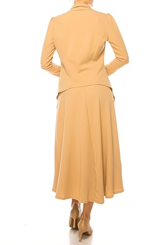 Women's Solid 2-Piece Blazer Skirt Set3