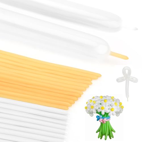 Ballons Longs à Sculpter - 100 Pièces pour Anniversaire, Mariage, Baptême - Transparents, Blancs, Animaux - Gonflables et à Modeler