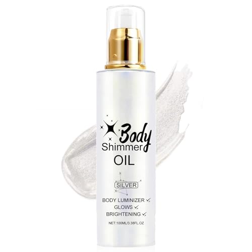 Iluminadores Líquidos Body Face, Aceite Corporal Reafirmante con Brillo, Body Shimmer, Cuerpo Brillo, Loción Corporal con Glitter, Loción Iluminadora para la Cara y el Cuerpo 02