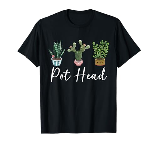 Funny Pot Plants Head Cute Funny Succulent Garden Gardening T-Shirt