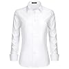 Stamain Camicia Donna Manica Lunga No Stiro Blusa Elegante Regular Fit Camicetta Classica per Ufficio Lavoro Cerimonia vestibilità Comoda Bianco XL