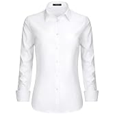Stamain Camicia Donna Manica Lunga No Stiro Blusa Elegante Regular Fit Camicetta Classica per Ufficio Lavoro Cerimonia vestibilità Comoda Bianco XL