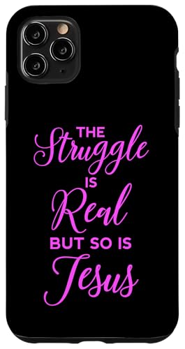 Struggle is Real Jesus �N���X�`���� ���� �����̌��t �F�� �s���N �X�}�z�P�[�X iPhone 11 Pro Max �p