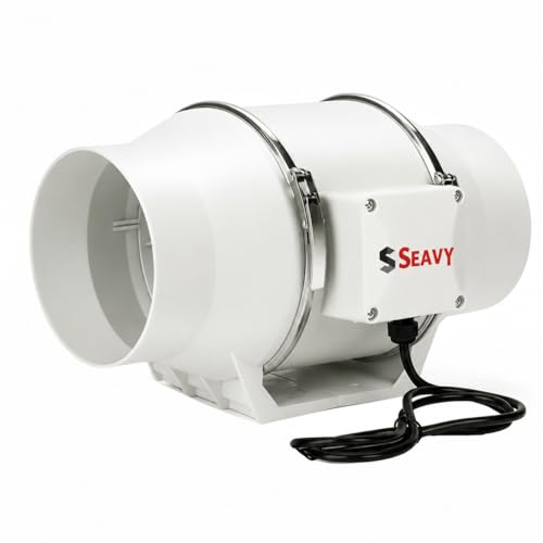 Image of Inline Duct Fan |4 Inch /100mm | Silent Mix Flow Fan | nline Exhaust Fan | Circular Inline Fan |Air Circulation System | White | 2 Speed | 45W Copper Motor | Airflow 310m3 /h | RPM 2600