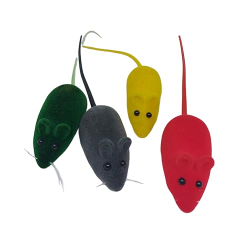 Brinquedo 4 Ratinhos coloridos com apito Toy cat Rato