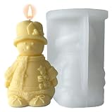 Kit de fabricación de moldes de silicona Moldes de velas de muñeco de nieve de Navidad, Molde de resina epoxi de resina de silicona de Papá Noel, Moldes de velas de Navidad Moldes de jabón de