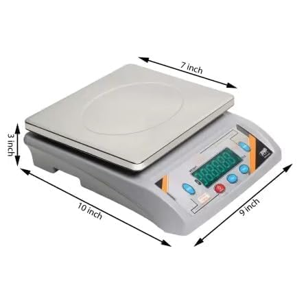 Weighing Scale 30Kg Capacity | Rechargeable with Front & Back Double Display | Green Digital Weight Machine | 8.5 x 7 Inch SS Pan for Shop, Grocery, Parcel, Restaurant, Fruit, Home & Kitchen Use 3