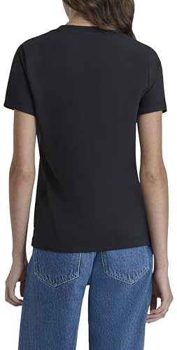 T-shirt DKNY manches courtes hotfix grid logo top noir femme
