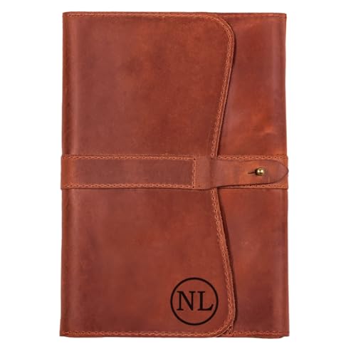 100% Genuine Leather Journal Engraved Name or Initials &ndash; Crafted in USA &ndash; Personalized Gift for...