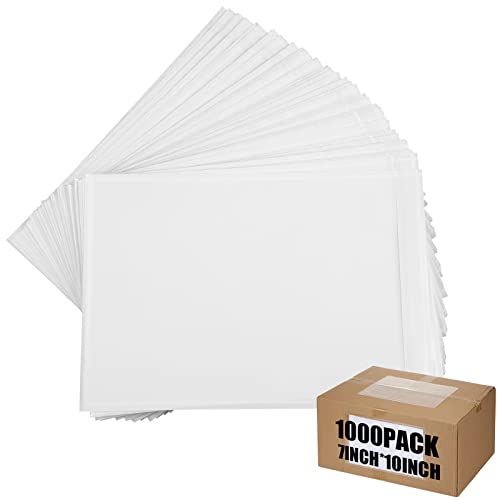 Geetery 1000 Pcs 7"x10" Packing List Envelopes Clear Self-Adhesive Shipping Label Sleeves Bulk Mailing Slip Envelope Pouches Waterproof Loading Packing List Mailing Pouches for Shipping Supplies