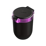 KYPSZQPSH 1Pc Car Ashtray With LED Light Universal Ash Tray Stainless Steel Cup Car Supplies(Purple)