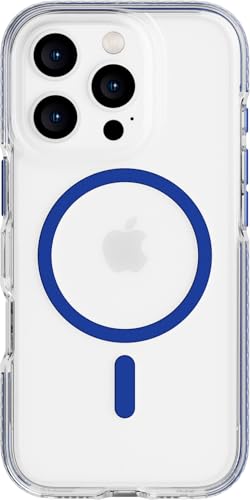 tech21 EvoCrystal – Coque de Protection Contre Les Chocs pour iPhone 16 Pro Compatible avec MagSafe – Norme Militaire testée 15 Fois – Bleu