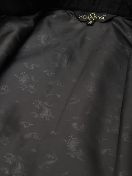 Image of SOJANYA (Since 1958, Men's Silk Blend Grey Kurta Pyjama & Silk Blend Jacket Combo