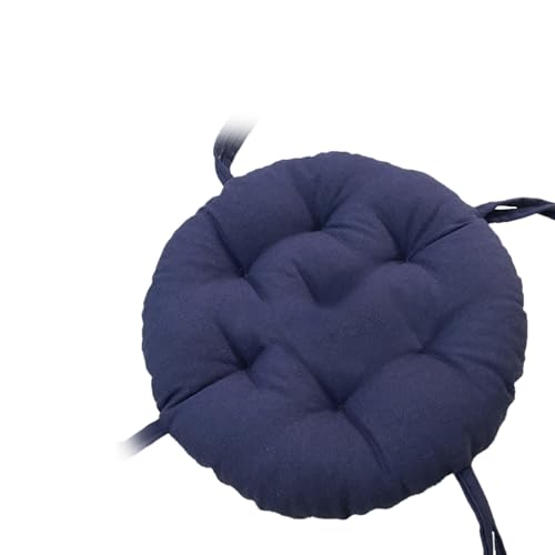 Image of Round Chair Cushions Comfy Elastic Round Seat Cushion For Barstool Room Office Chairs Bistro Diameter 25/30/35/40/45/50cm Thick Furniture Stool Cushion(Dark Blue,35cm)