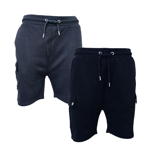 TRC Casual Men's Shorts Solid Color Sport Pants for Comfortable Everyday Wear, Pack of 2, Charcoal | Black - S