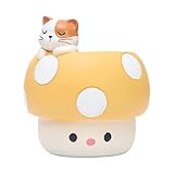 LIZIXUAN Mushroom Resin Flower pots Planter Pot Kitten Shape Small Succulent Plant pots face Planter Mushroom Flower pots Suitable for Indoor and Outdoor Plants Plant pots with Drainage