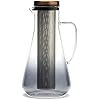 Sio Cold-Infusion Pitcher 54 fl oz / 1600 mL Borosilicate Glass Pitcher with Micro-Fine 316 Stainless Steel Strainer & Copper-Plated Lid, Includes Measuring Scoop