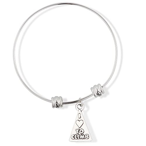 I Love to Climb on Triangle Charm Fancy Charm Bangle