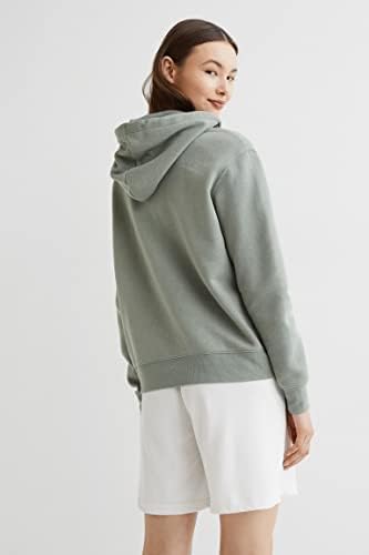 Image of Women's Hoodie For Casual Winter Wear Cotton Warm Zipper Jacket Hooded Neck Regular Fit Hoody (Light Khaki Green, Small)
