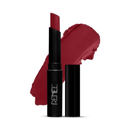 RENEE Very Matte Lipstick – Rouge l Long Stay l Hydrating, Nourishing Lips l Transfer Proof, Smudge Proof l Intense Color Pay Off l Full Coverage l Weightless l Velvety, Smooth Finish l 1.6 g