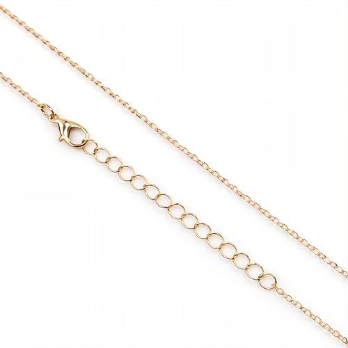 MYSTIC JEWELS - Cadena Collar Fina Chapada en Oro 14K para Mujer y Hombre – Ajustable con Extensor 5 cm – Disponible en 40–70 cm – Hipoalergénica – Incluye Bolsita Elegante (40, Centímetros)