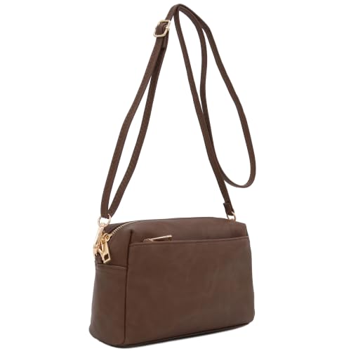 Image of FashionPuzzle Triple Zip Small Crossbody Bag
