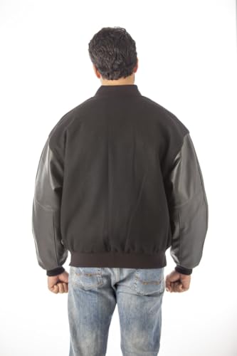 REED EST. 1950 Men’s Premium Varsity Jacket – Made in USA Wool Body with Leather Sleeves, Relaxed Fit, Quilted Lining4
