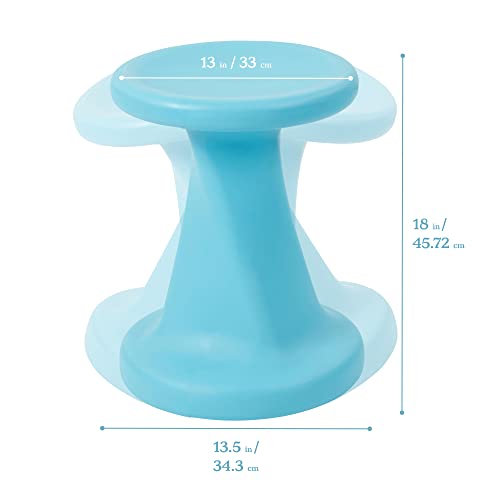 Image of ECR4Kids Twist Active Wobble Stool, 18in Seat Height, Classroom Furniture, Cyan
