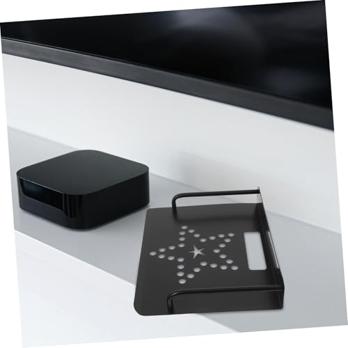 Soporte de pared para router y proyector de aluminio negro 7