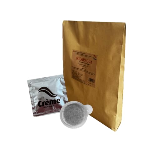 25 cápsulas de café ESPECIAL NICARAGUA (100% Arábica) en papel de filtro ESE 44-180 g (7,2 g x 25), paquete de 25-Caffè Crème