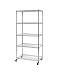Seville Classics UltraDurable Commercial-Grade 5-Tier NSF-Certified Steel Wire Shelving with Wheels 36" W x 18" D x 72" H Zinc