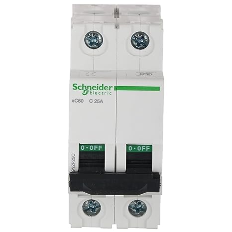 Schneider Polycarbonate Acti 9 25-Ampere 2-Pole MCB (White)