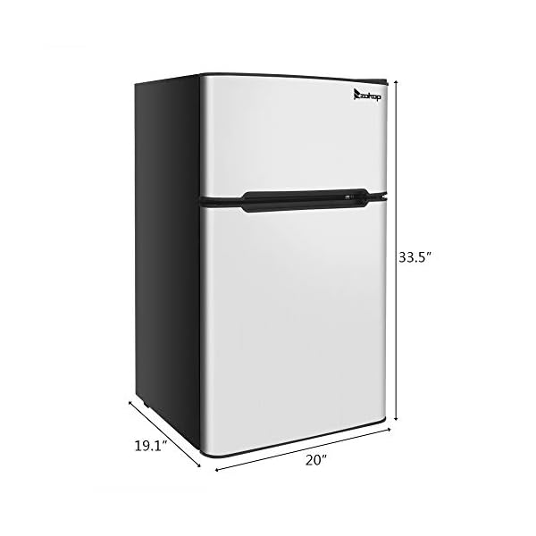 JYOSTORE Household Refrigerator Double Doors Black Mini Fridge with