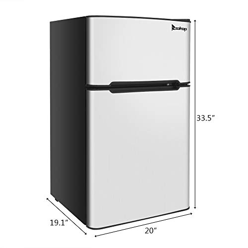 JYOSTORE Household Refrigerator Double Doors Black Mini Fridge with