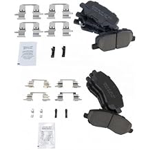 Front and Rear Ceramic Brake Pad Set Compatible with 2013-24 Mitsubishi Outlander Sport 14-16 Outlander 17 with Manual Parking Brake 18-19 Front Wheel Drive
