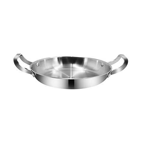 Wok Cacerola Olla de inducción Cacerola Sartén Cacerola Sartén Antiadherente Sartén sin Humo Sartén Gruesa de Acero Inoxidable Sartén compuesta de Tres Capas Sartén (B 26CM)