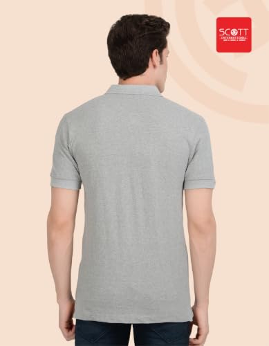 Image of Scott International Men's Cotton Polo T-Shirt | Six Degrees Soft & Breathable Collared T-Shirt | Half Sleeve Regular Fit Casual Wear | Comfortable Everyday Polo T-Shirt for Men