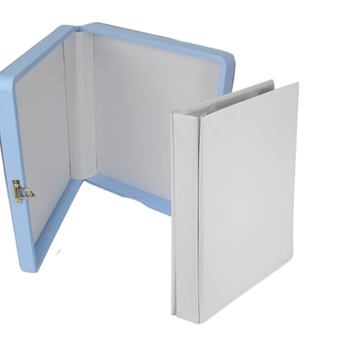 Álbum 100 fotos 20x30 Branco com Lateral Azul com estojo