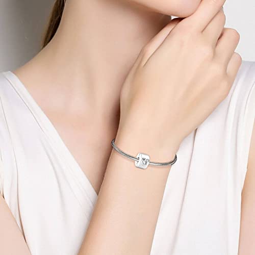 VALGACLS Mom Wife Daughter Love Heart Wedding Rings Charms 925 Sterling Silver Charms for Bracelets Necklace Valentine's Day Mother's Day Jewelry Charm for Women3