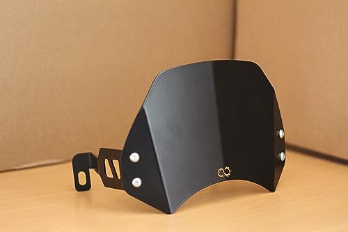 Auto Infinity Metal Visor Compatible with Honda CB350-H’Ness|RS (Black, Pack of 1)