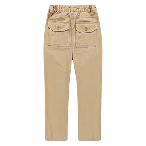 Boys School Uniform Pants Flat Front Twill Khaki Pants Comfortable Stretch Elastic Waistband Trousers with Pockets2