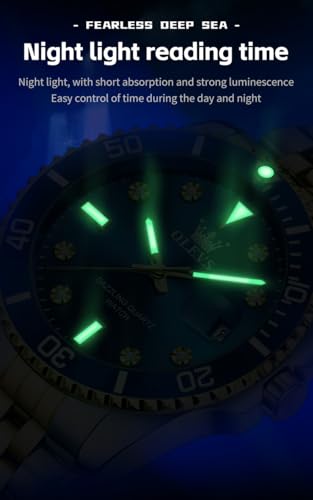 Image of OLEVS Watch for Men Stainless Steel Quartz Business Dress Diamond Large Dial Waterproof Mens Watches with Date Wrist Watch