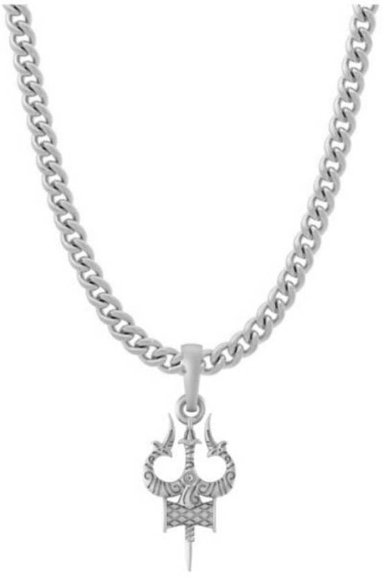 Pendentif argent 925 Shiva Trishul collier chaine maille argent sterling Mtrolls