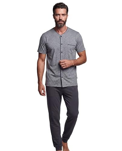Pyjama homme 100% coton SNELLY ensemble d'été 2 pièces taille M à XXL