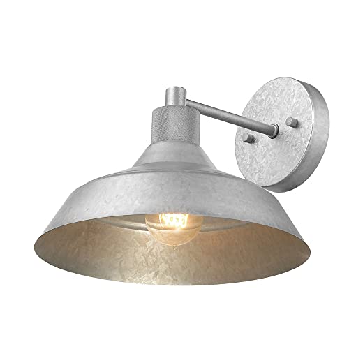 Globe Electric 44840 Sutton Outdoor/Indoor Wall Sconce, Galvanized Metal, Textured Socket Detail #TOP9