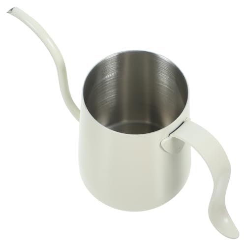 BEBEMOKO Hanging Ear Coffee Pot Butter Melting Pot Small Coffee Make Stainless Water Pot Household Coffee Pot Cold Juice Jug Coffee Pitcher Kettle Coffee Pot Stainless Steel Beige