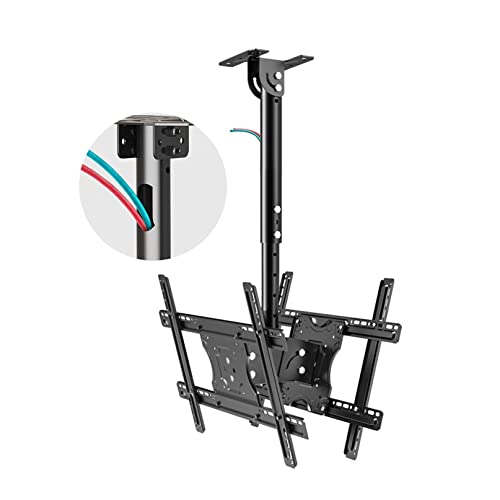 Support plafond TV double en acier renforcé avec réglage télescopique fluide