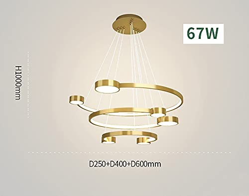 Chandelier contemporain LED à intensité variable pour salle de séjour moderne - 2